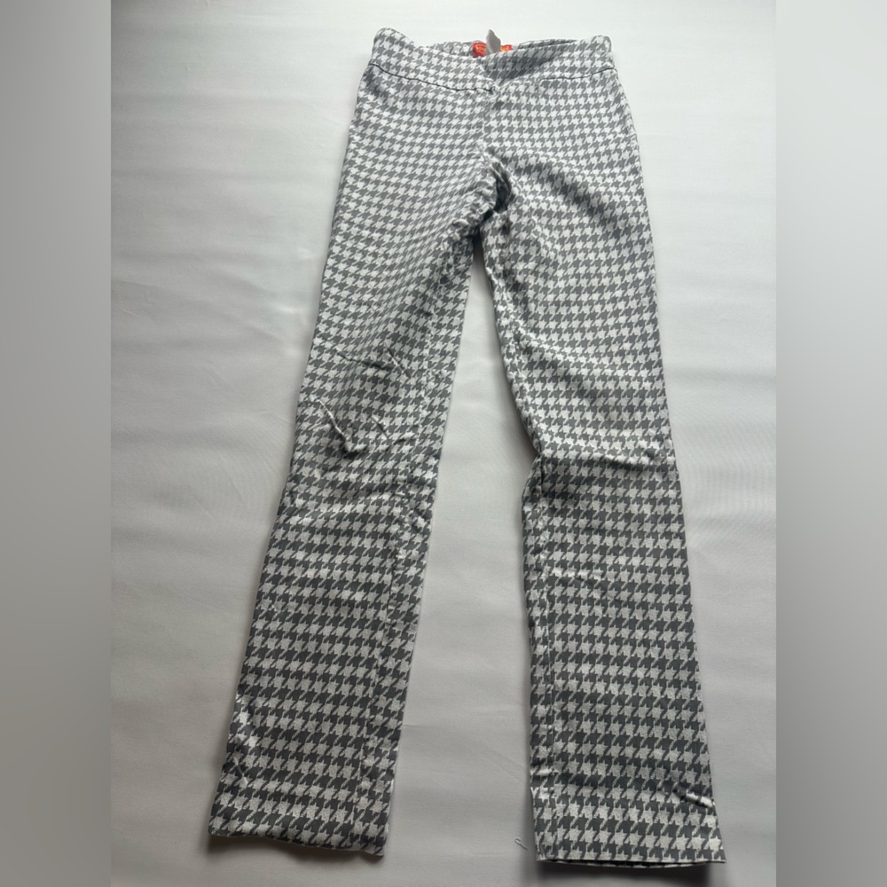 Houndstooth Patterned Pants With Stretch. Size 8.… - image 1